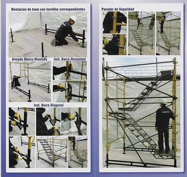 Escalerilla de acceso para transporte vertical en andamio ortogonal